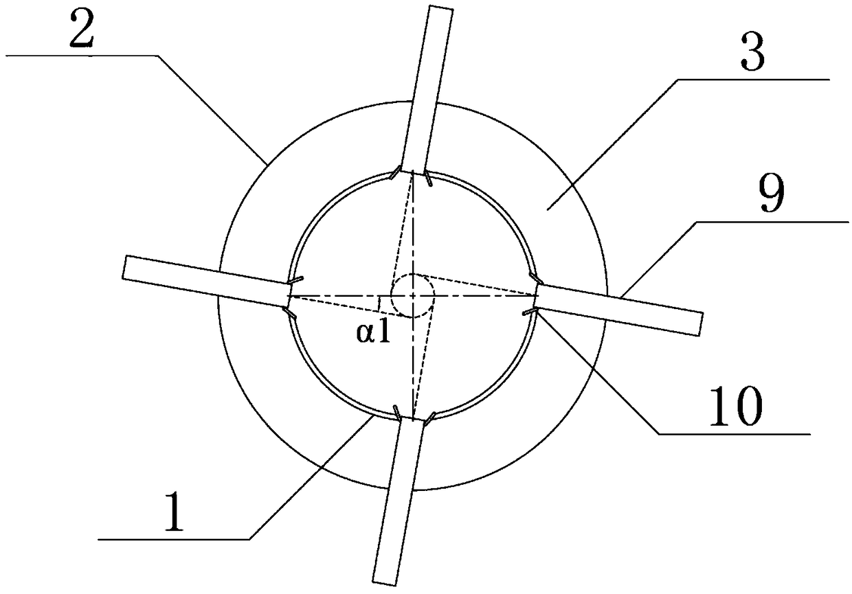 Double-tangential-circle two-section-type dry pulverized coal gasifying furnace and gasifying method thereof