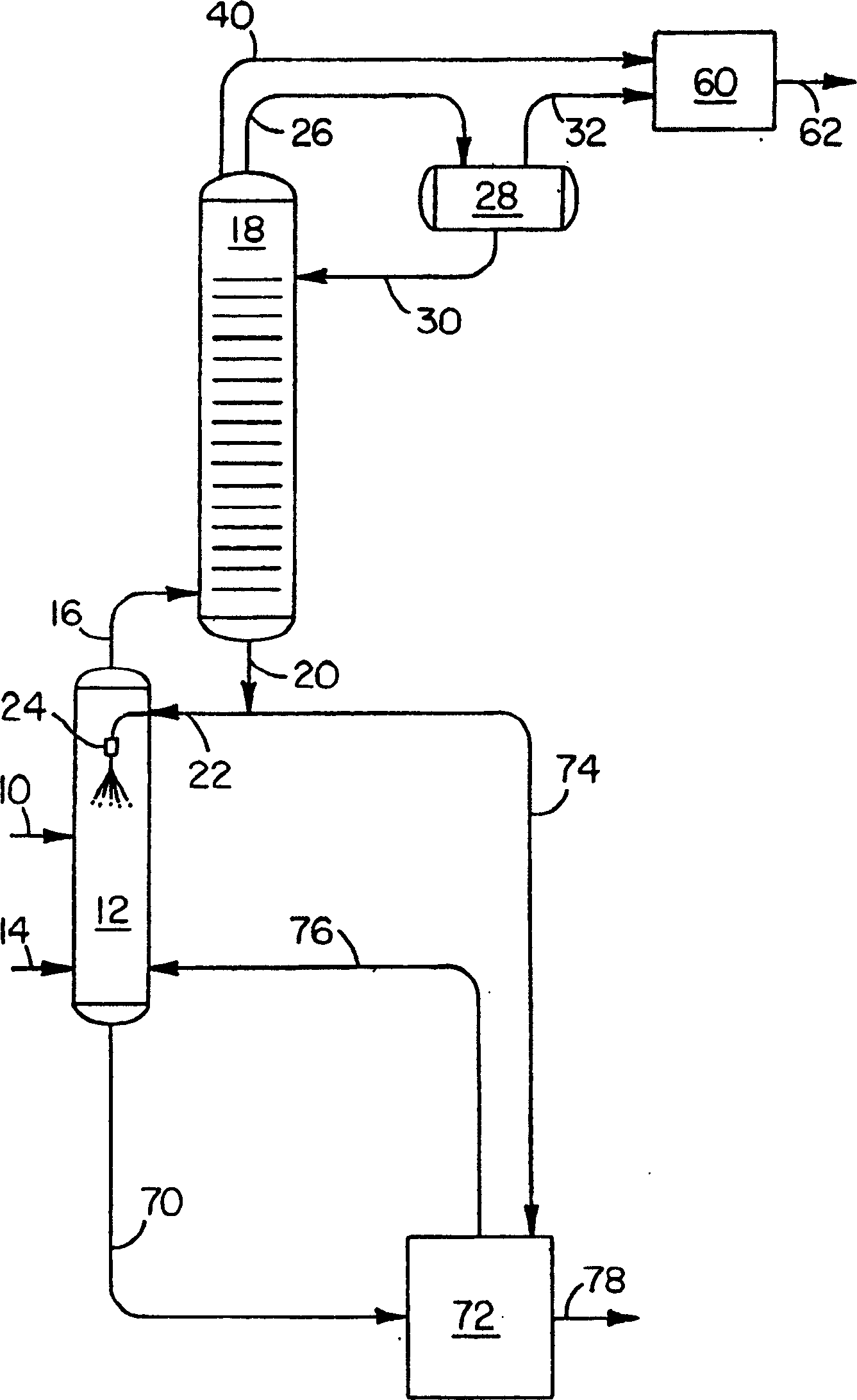 Process for production of aromatic carboxylic acids with improved water removal technique