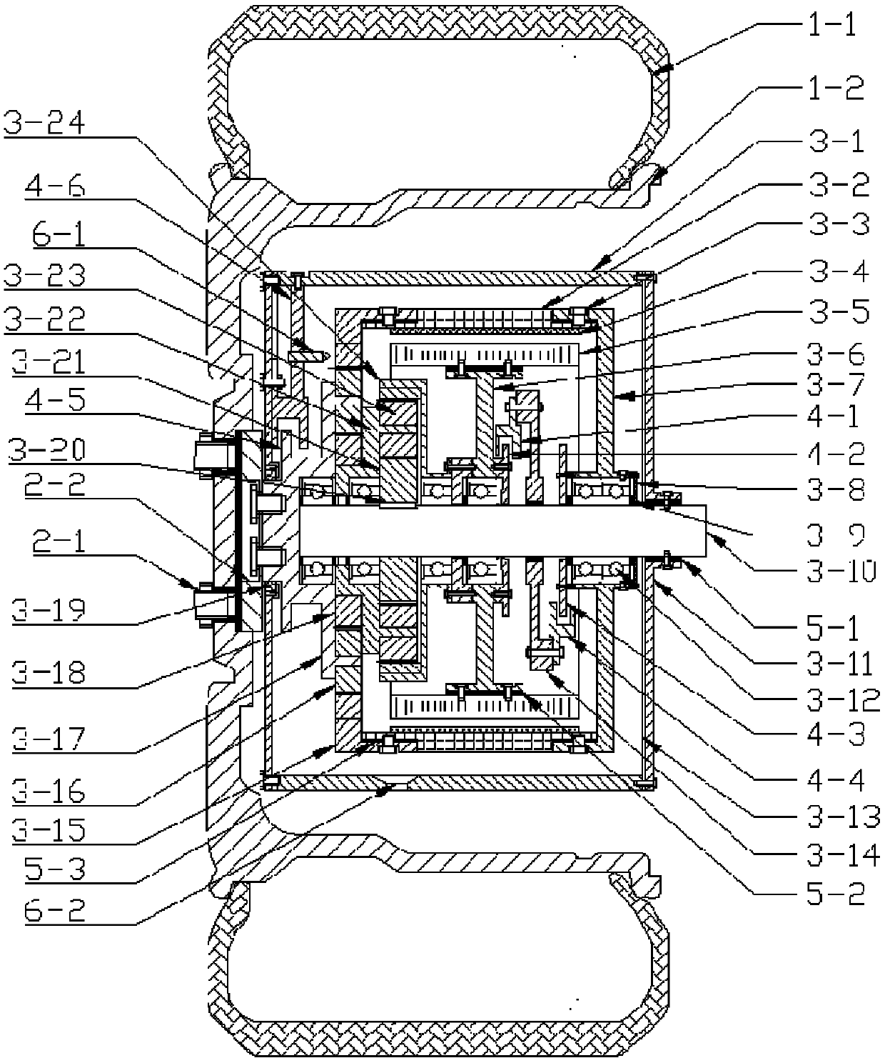 Integrated contra-rotating double-rotor electric wheel integrated structure