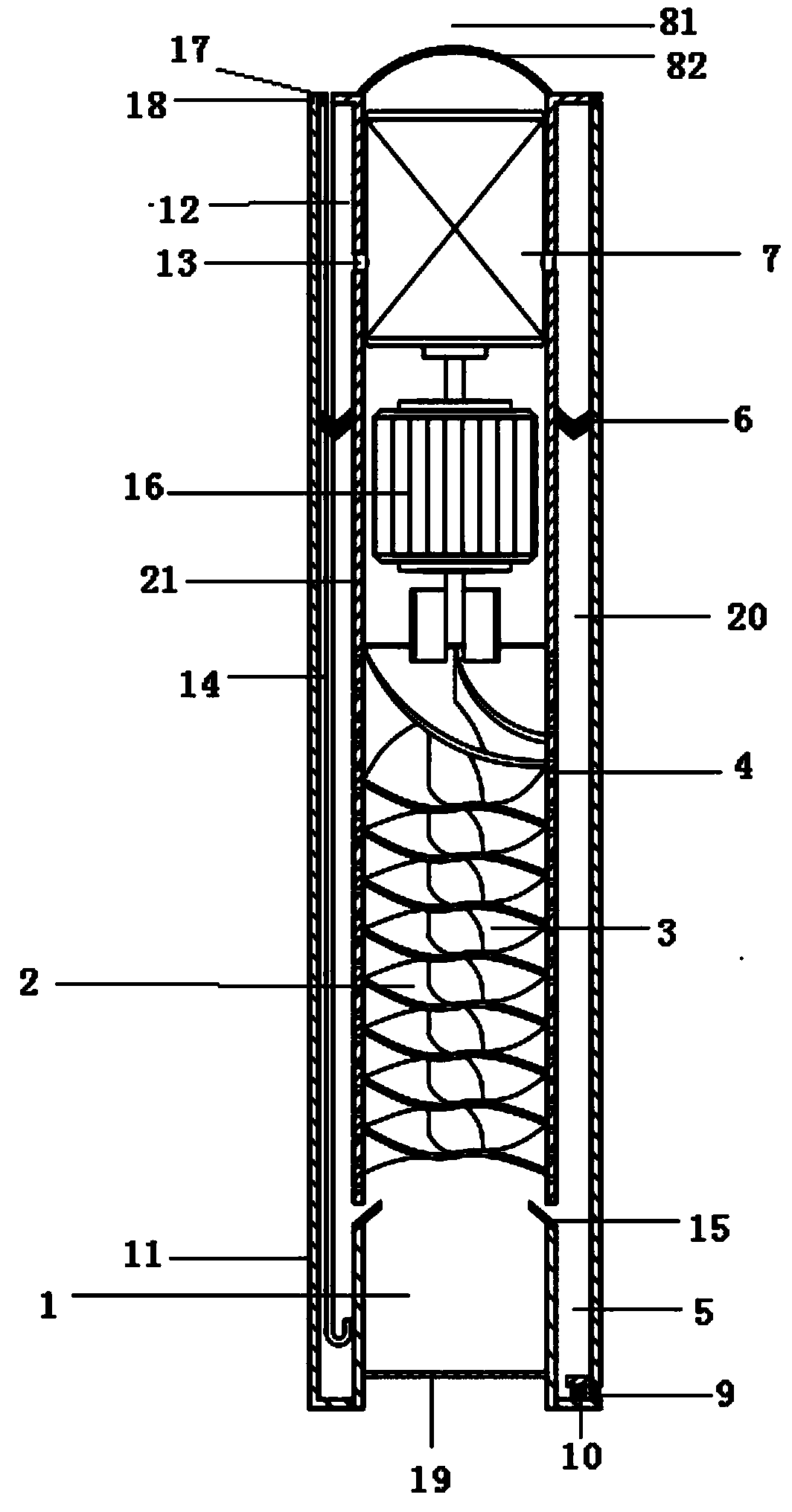 Well bottom gas-liquid separator