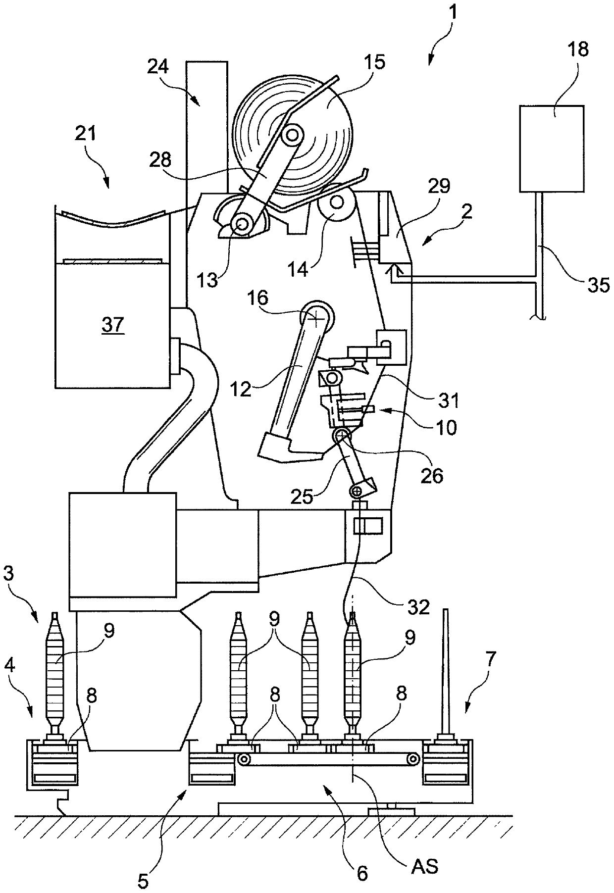 Yarn splicing device for stations of textile machines producing cross-wound bobbins