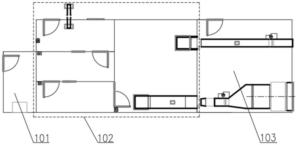 A laboratory for the control of positive and negative air pressure in ship cabins