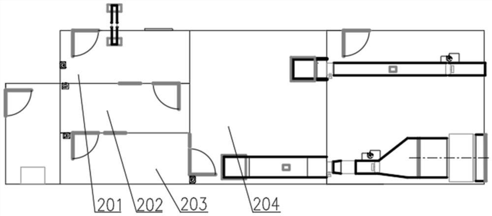 A laboratory for the control of positive and negative air pressure in ship cabins