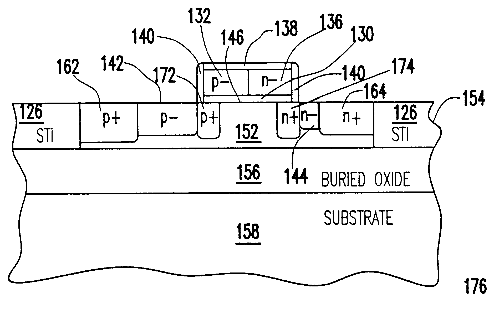 Method of forming a semiconductor diode with depleted polysilicon gate structure