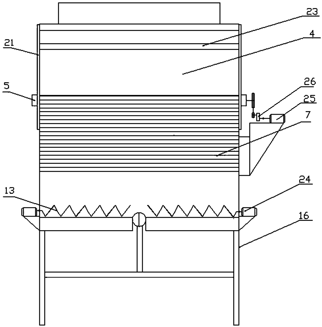 Horizontal hot-air-melting waste plastic recycling and granulating machine