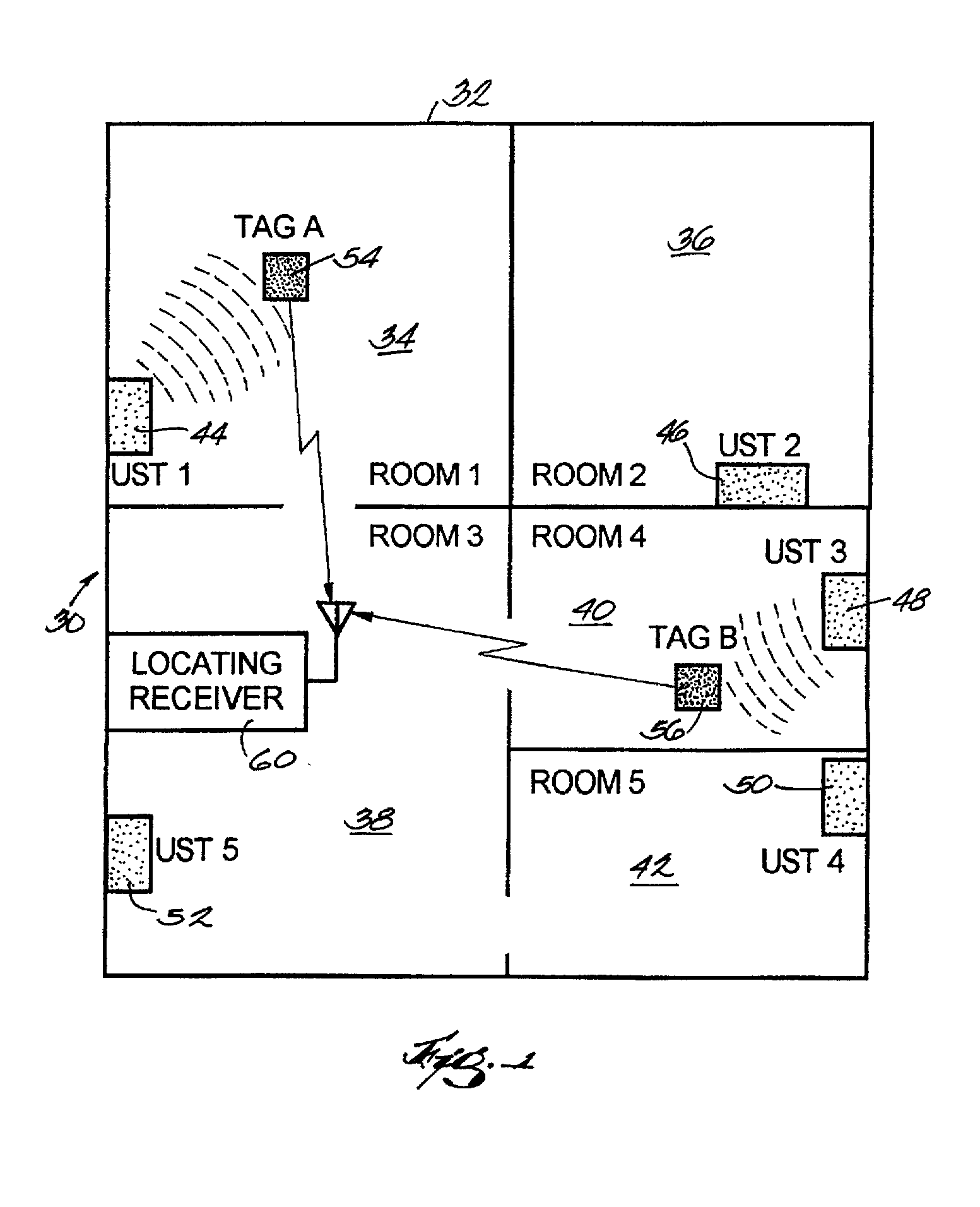 Location system using retransmission of identifying information