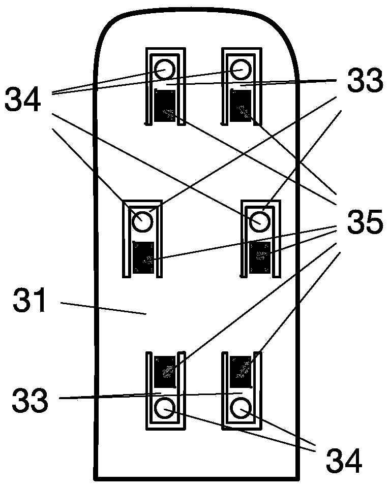 A plantar pressure detection device and a sports assisting device equipped with the device