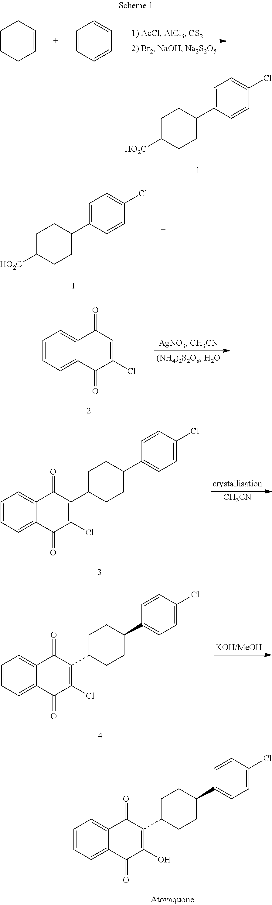 Process for preparing atovaquone and associate intermediates