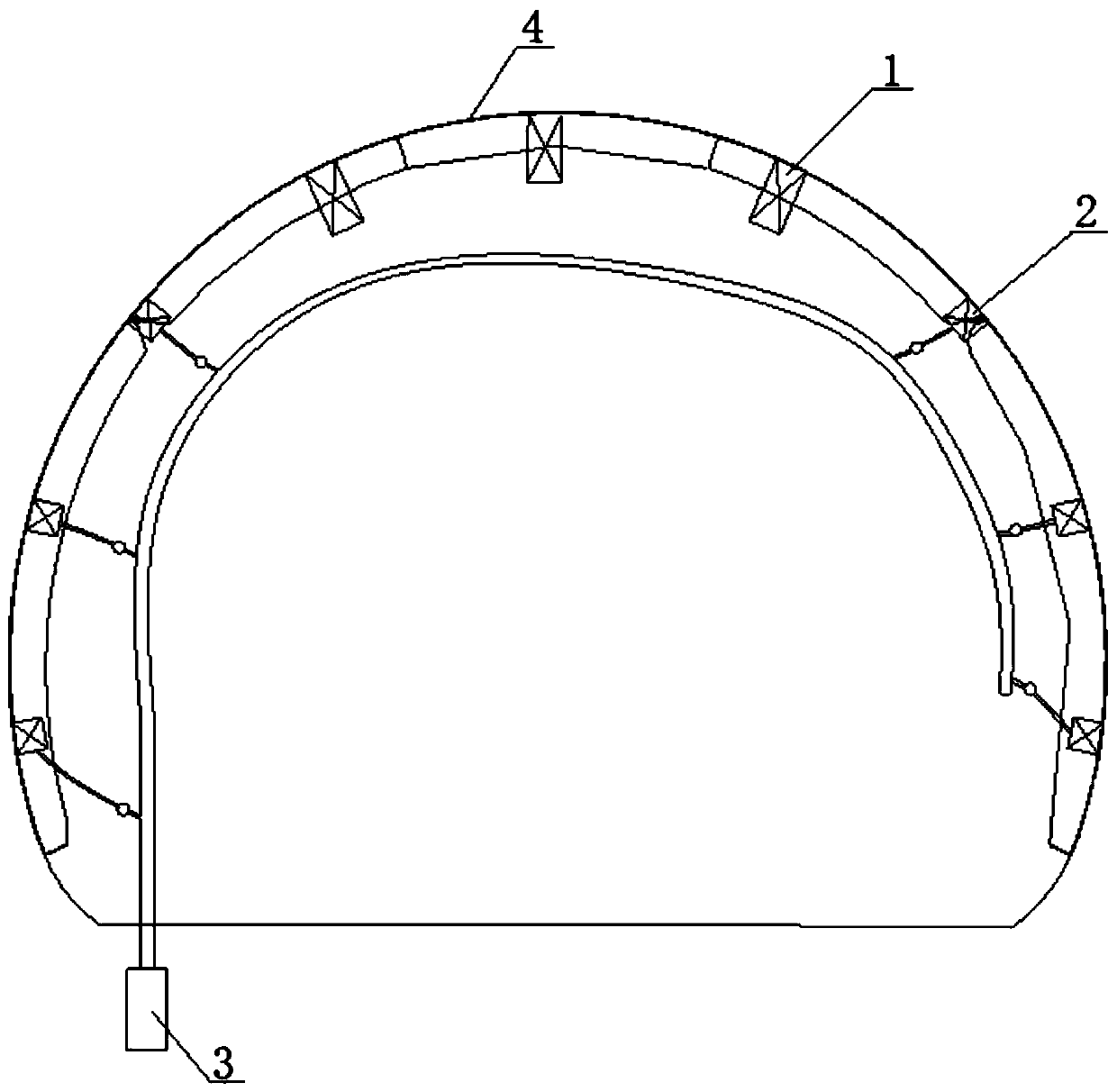 Construction method of a tunnel secondary lining concrete vibrating system