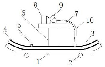 Pantograph rising carbon contact strip gas leakage checking mechanism capable of obtaining gas leakage distribution curve