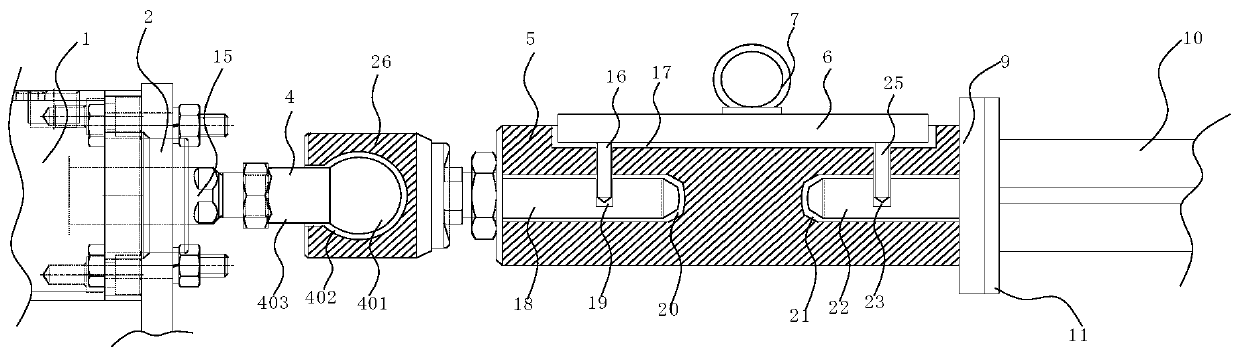 Positioning and locking mechanism for small-caliber steel pipe rotating hanger