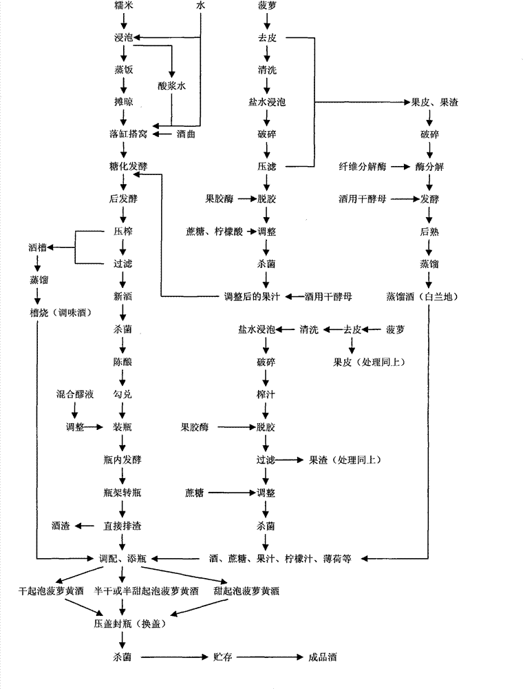 Foaming fruit/vegetable yellow wine and preparation method thereof