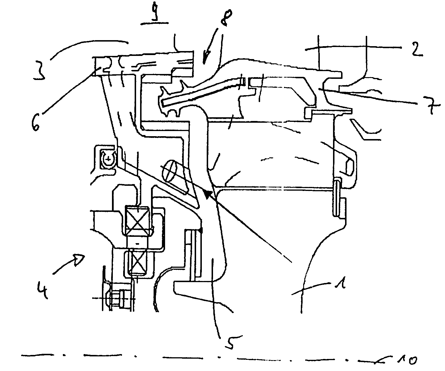 Main gas duct internal seal of a high-pressure turbine