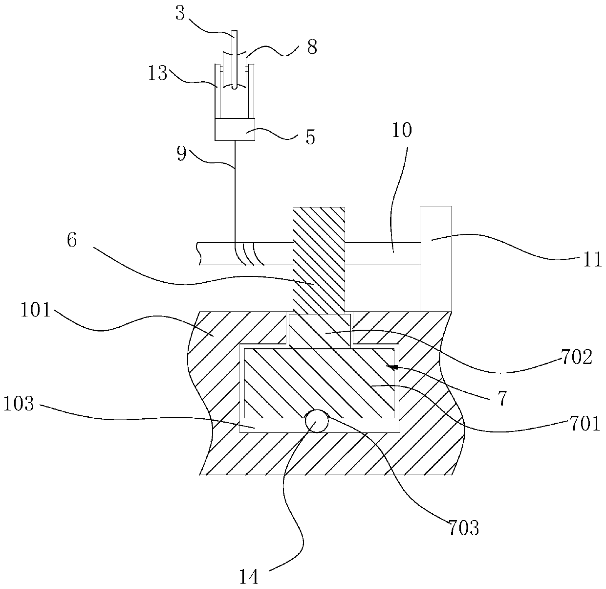 Rope body structure releasing assembly