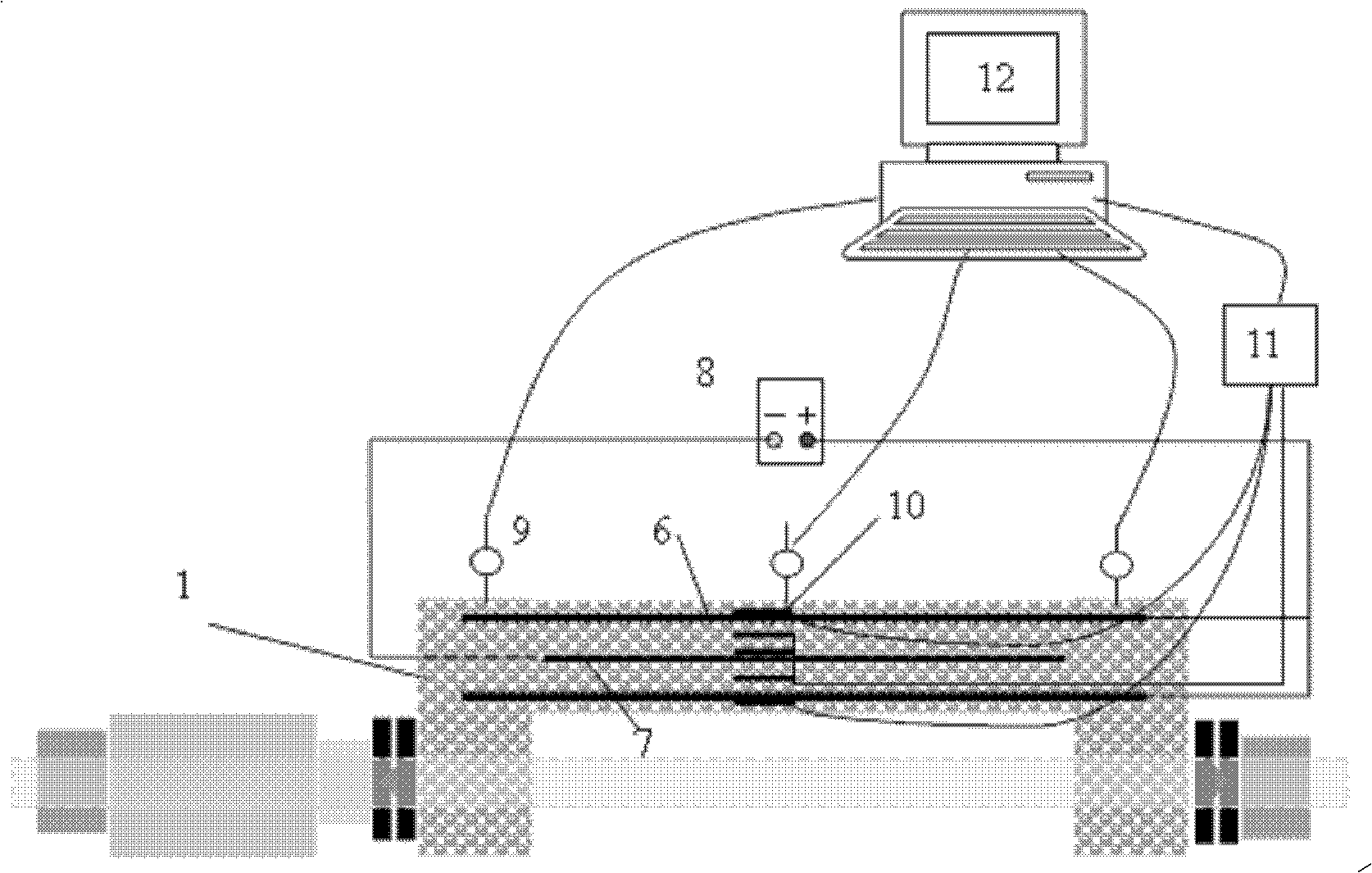 Test device for time varying mechanical properties of column under load-environment coupling effect