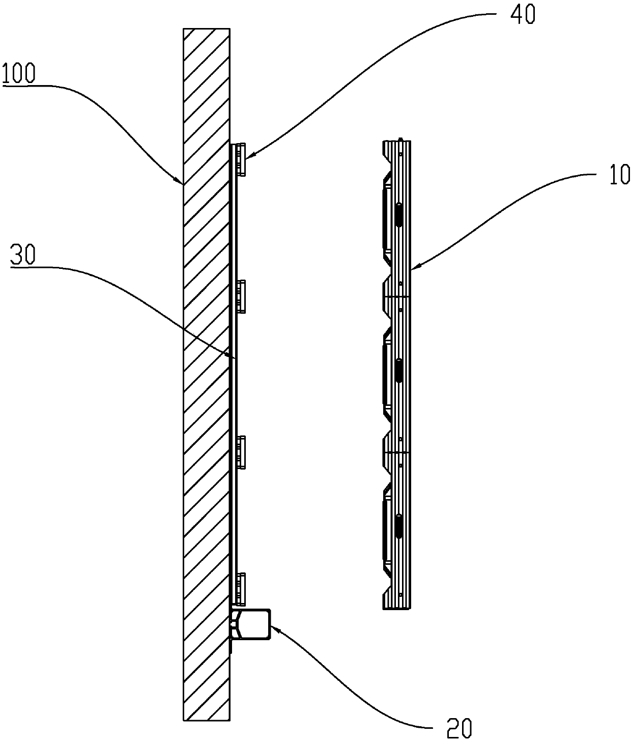 Three-dimensional adjustable wall-adhering mounting mechanism