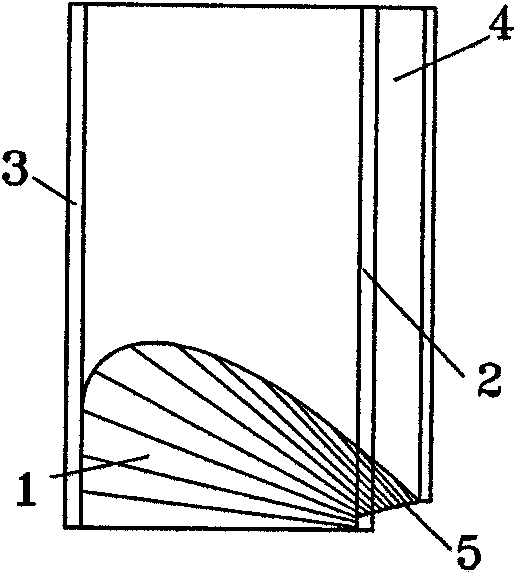 Inclined flip bucket for spillway or flood discharge hole outlet