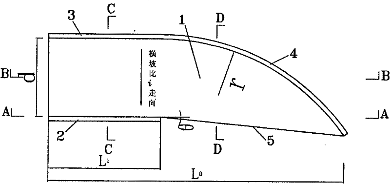 Inclined flip bucket for spillway or flood discharge hole outlet