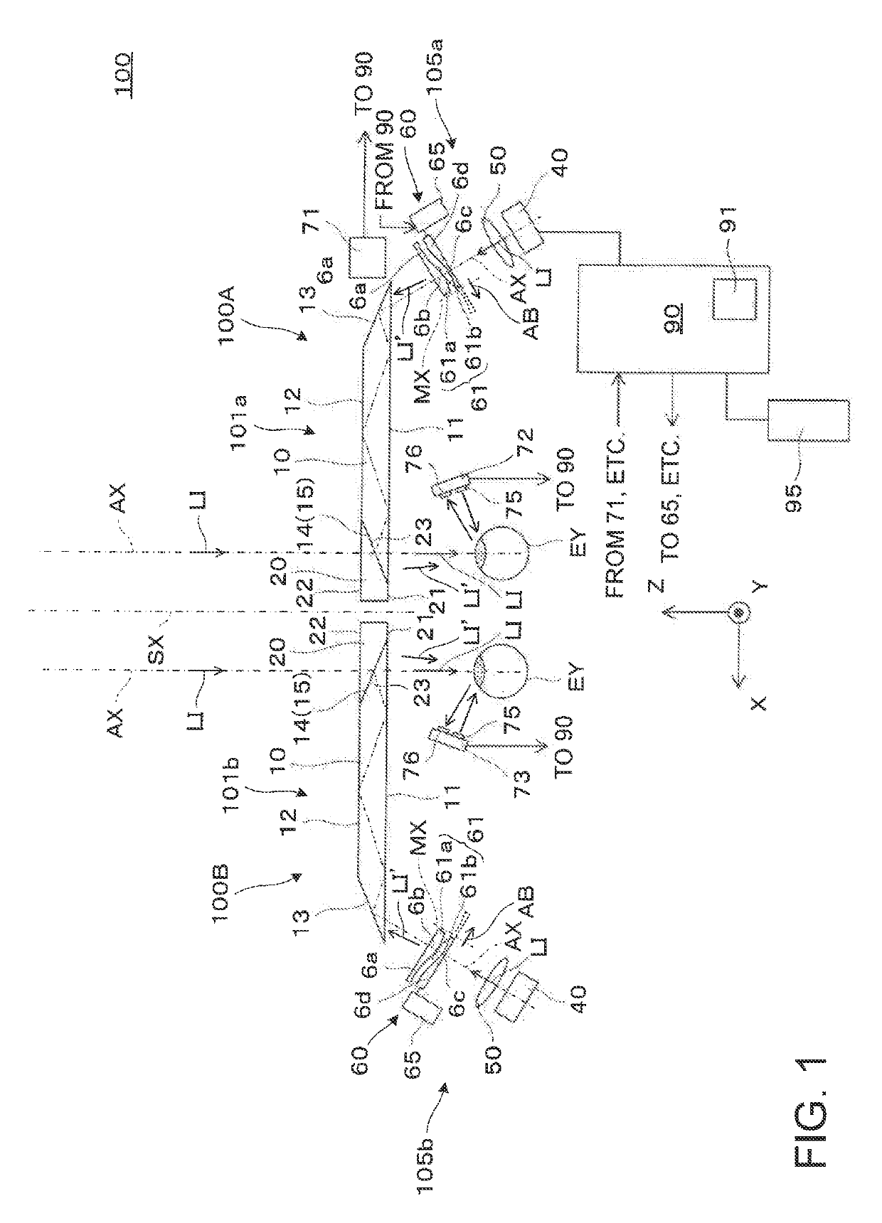 Image display device for changing focal point and convergence of display image