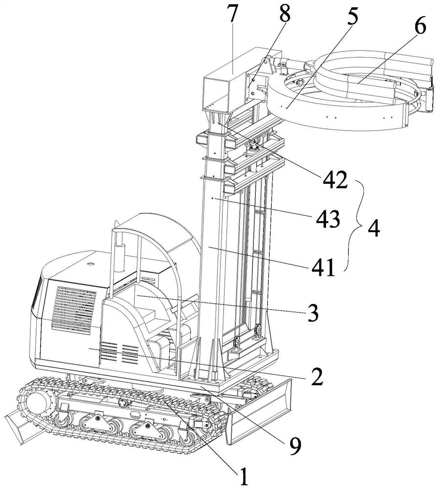 Frame type lifting tall tree packing machine