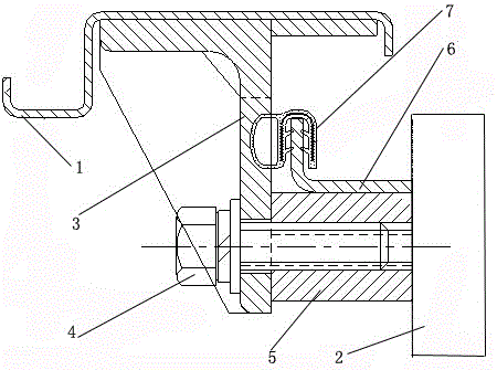 A locomotive module connection structure