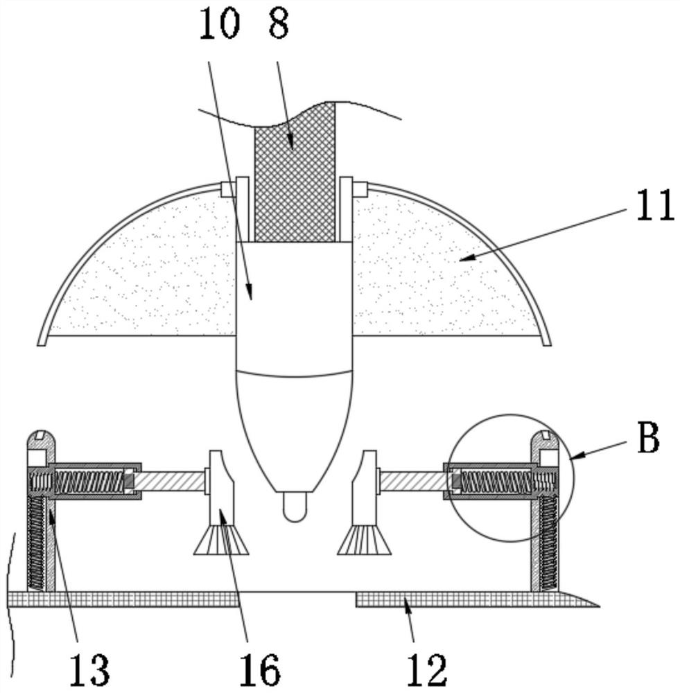 Automatic surface cleaning and protecting device for drilled hardware fittings