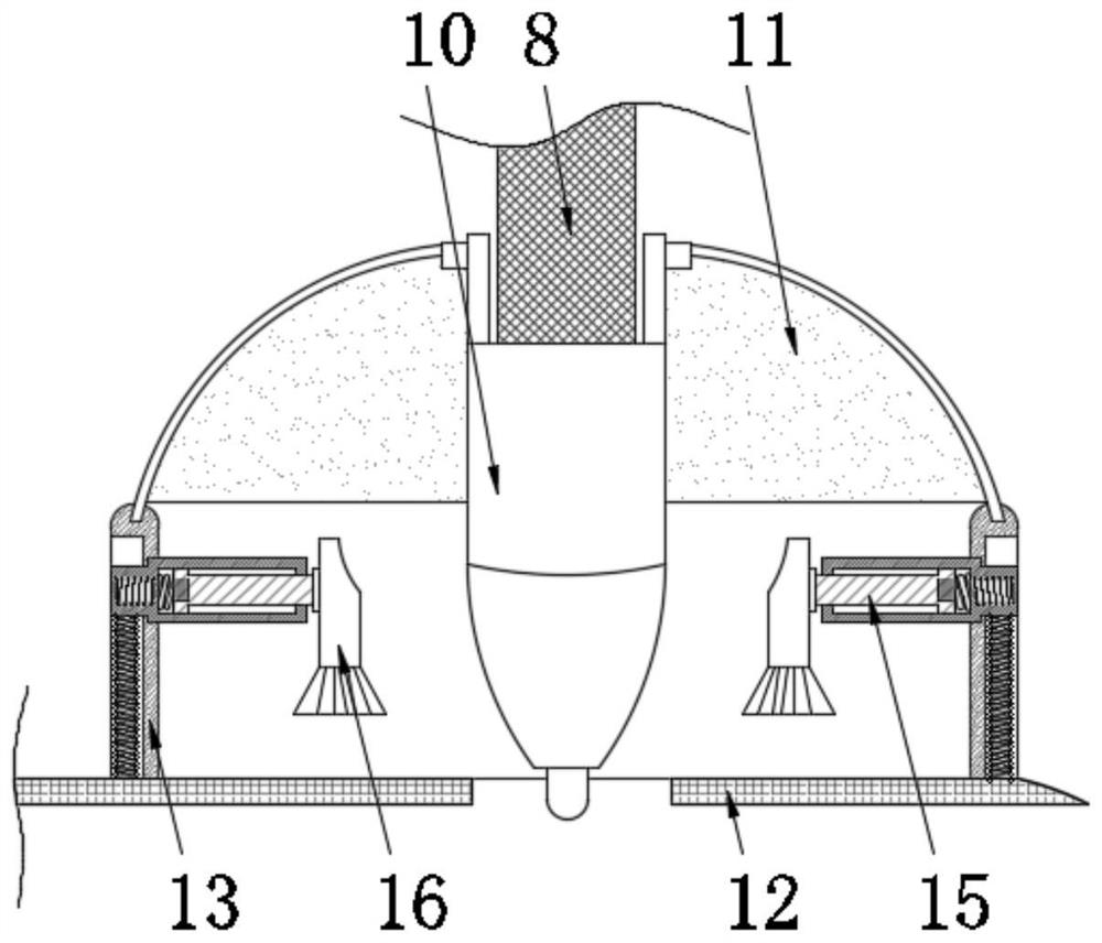 Automatic surface cleaning and protecting device for drilled hardware fittings