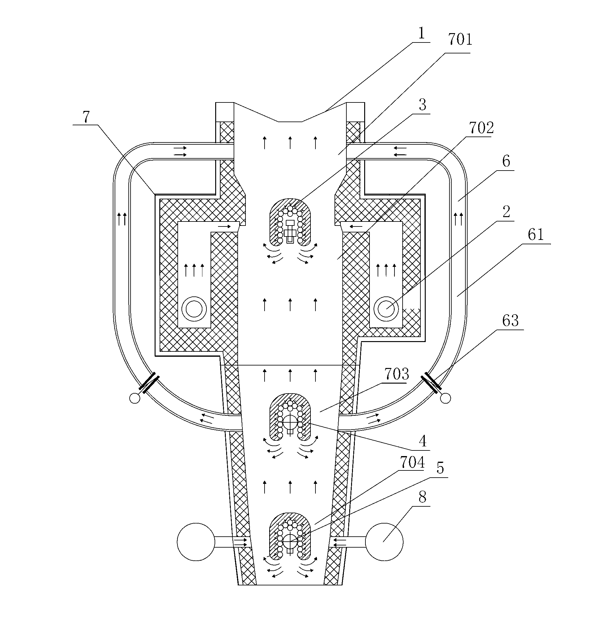 Roasting shaft furnace