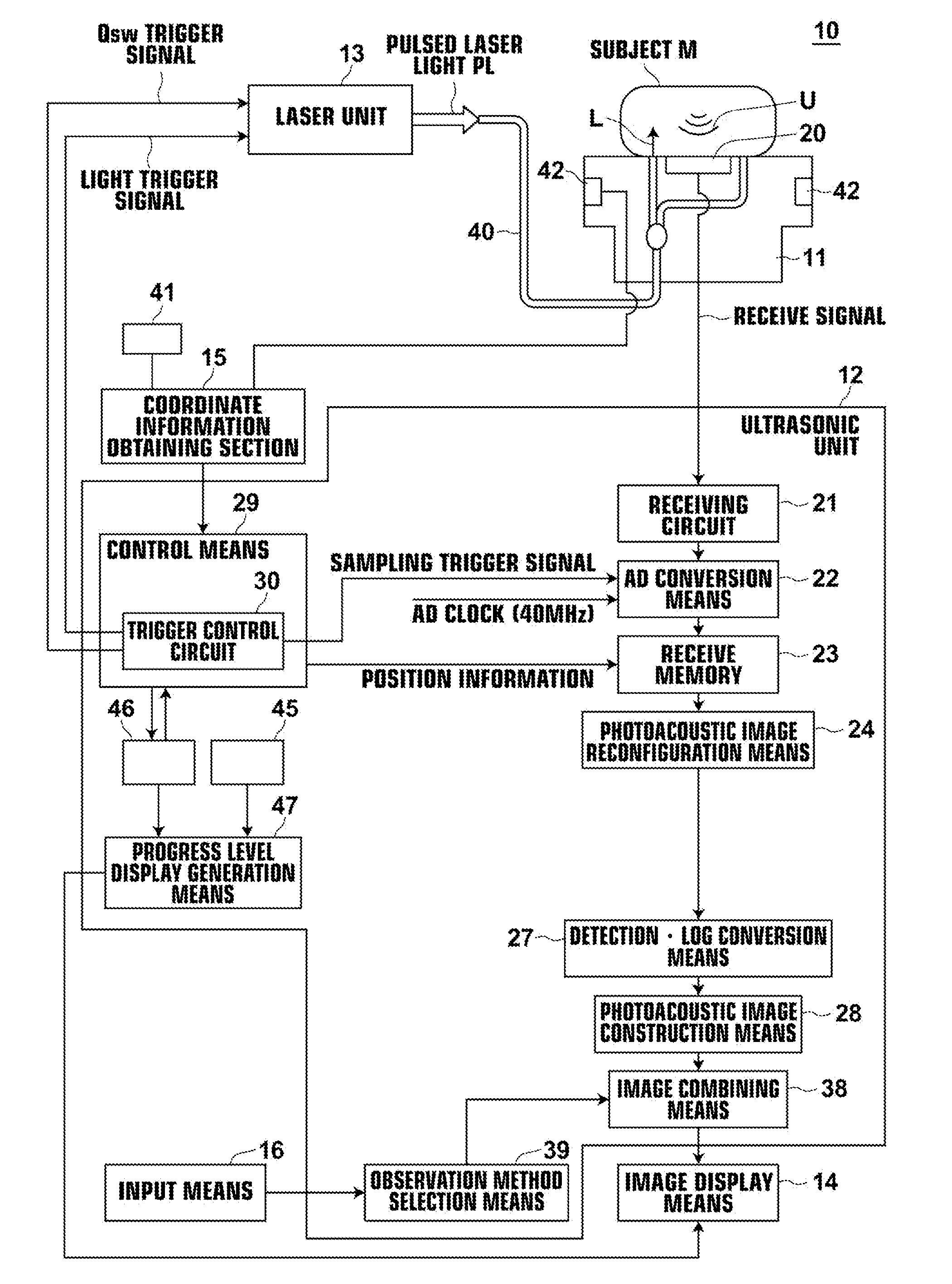 Acoustic image generation apparatus and progress display method in generating an image using the apparatus