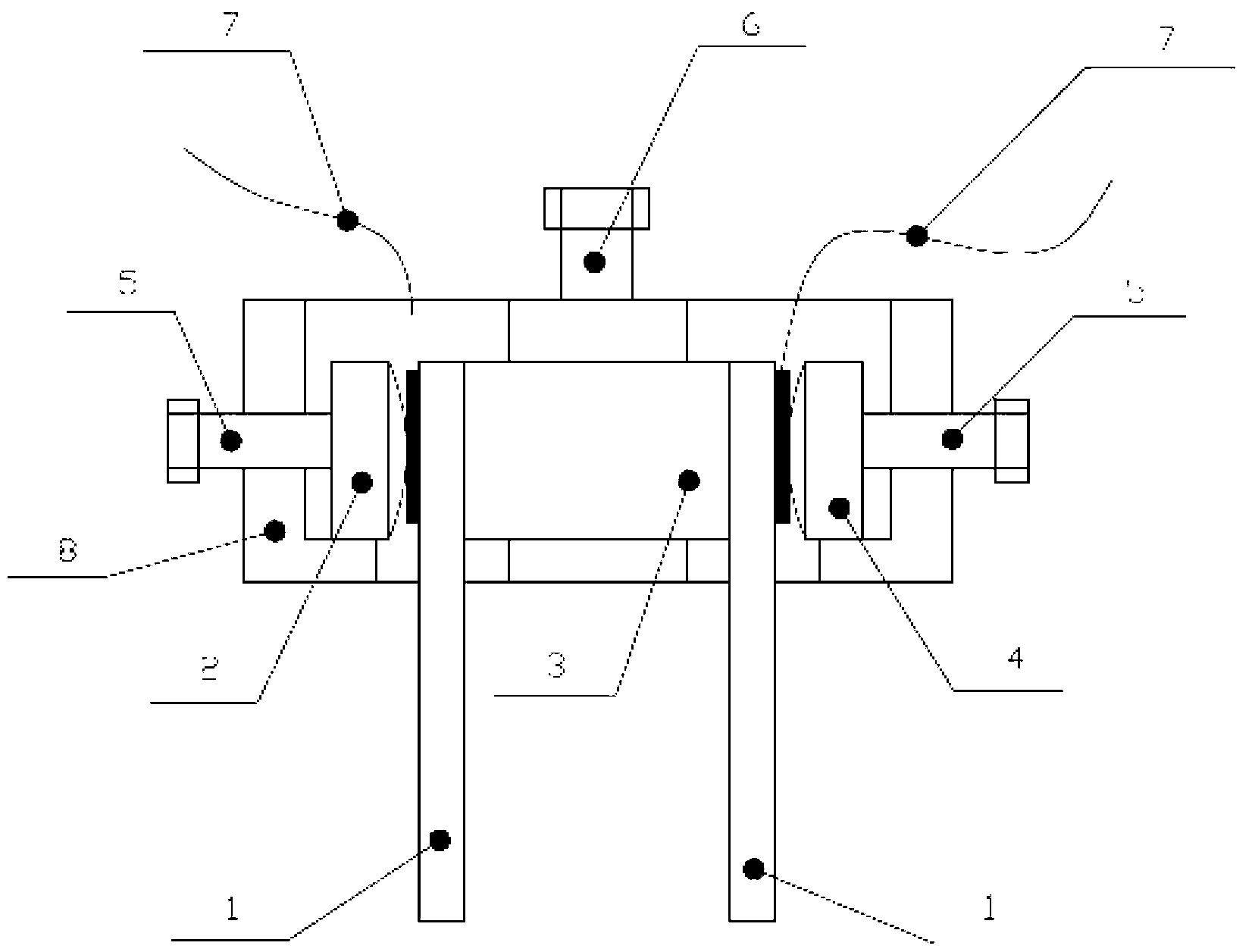 Metal material galvanic couple corrosion test fixture apparatus