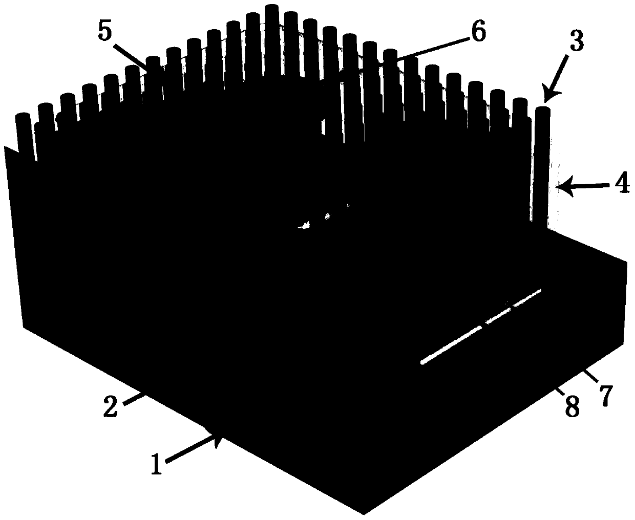 Wave length-adjustable light-emitting diode based on gallium-doped zinc oxide nanowire array and manufacturing method thereof