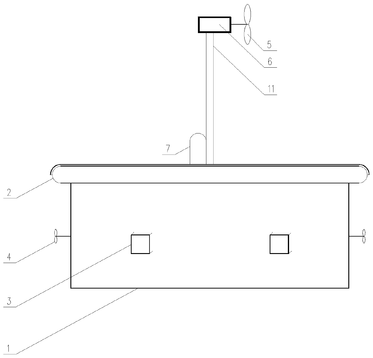 Method applied to treatment of black and odorous water body and bio-ecological micro-power floating island device