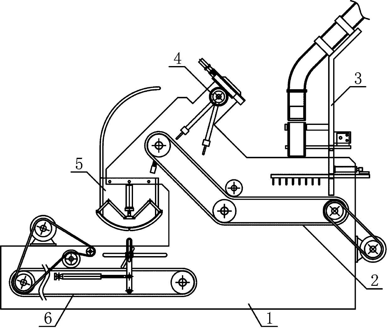 Wool spinning raw material guiding and flat spreading device used for wool top processing