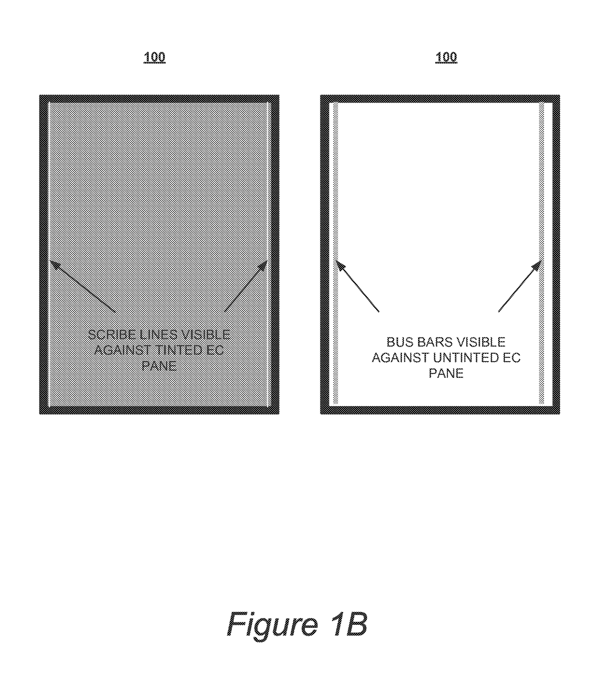 Obscuring bus bars in electrochromic glass structures