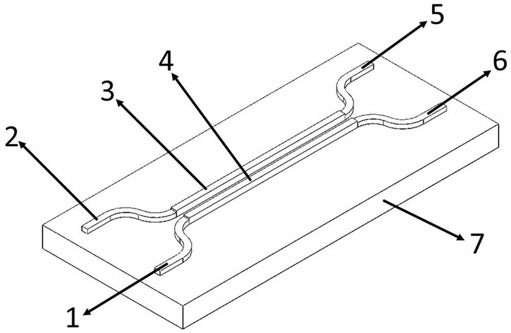 2*2 optical waveguide switch based on phase change material and preparation method thereof