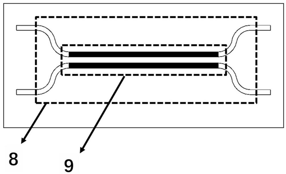 2*2 optical waveguide switch based on phase change material and preparation method thereof