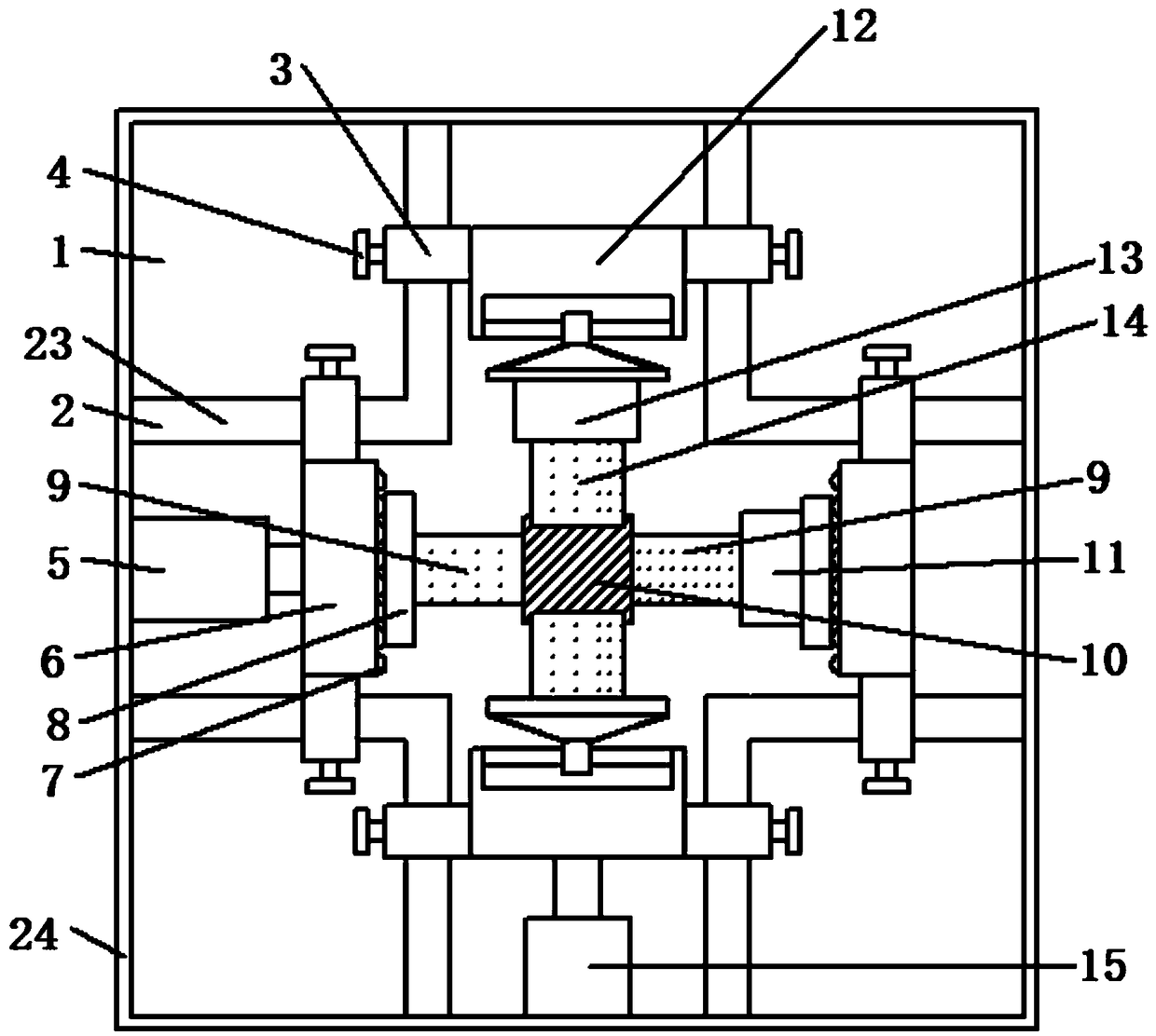 Concrete biaxial strength measuring device and method