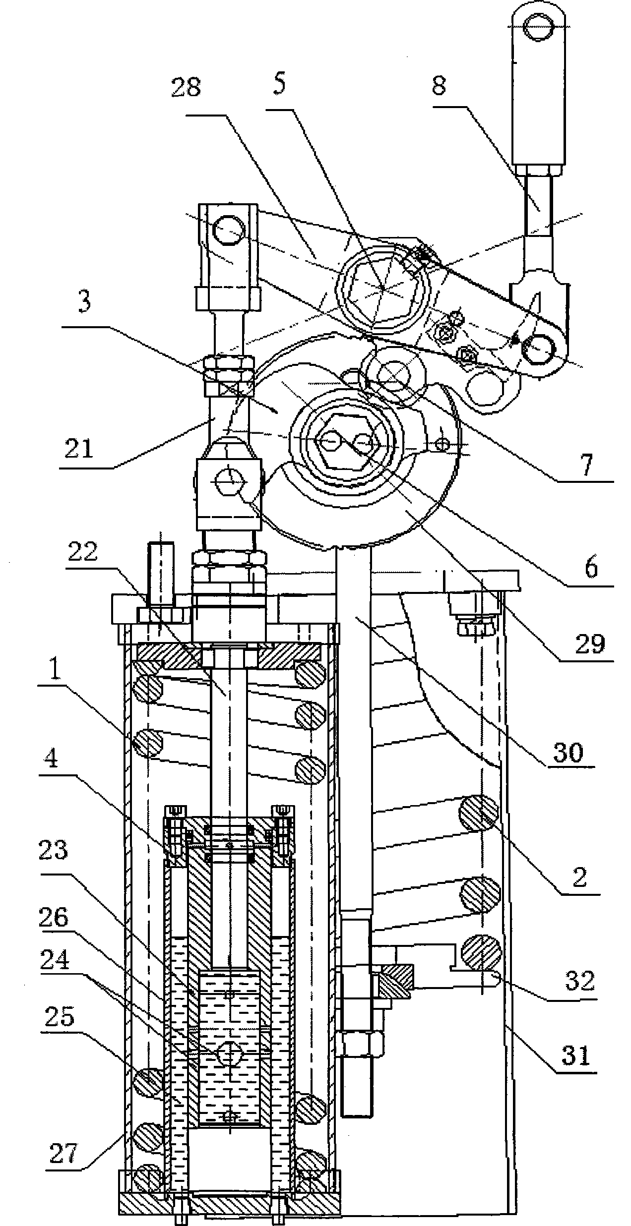 Spring operating mechanism cooperated with 126kV vacuum circuit breaker separation-integration characteristic