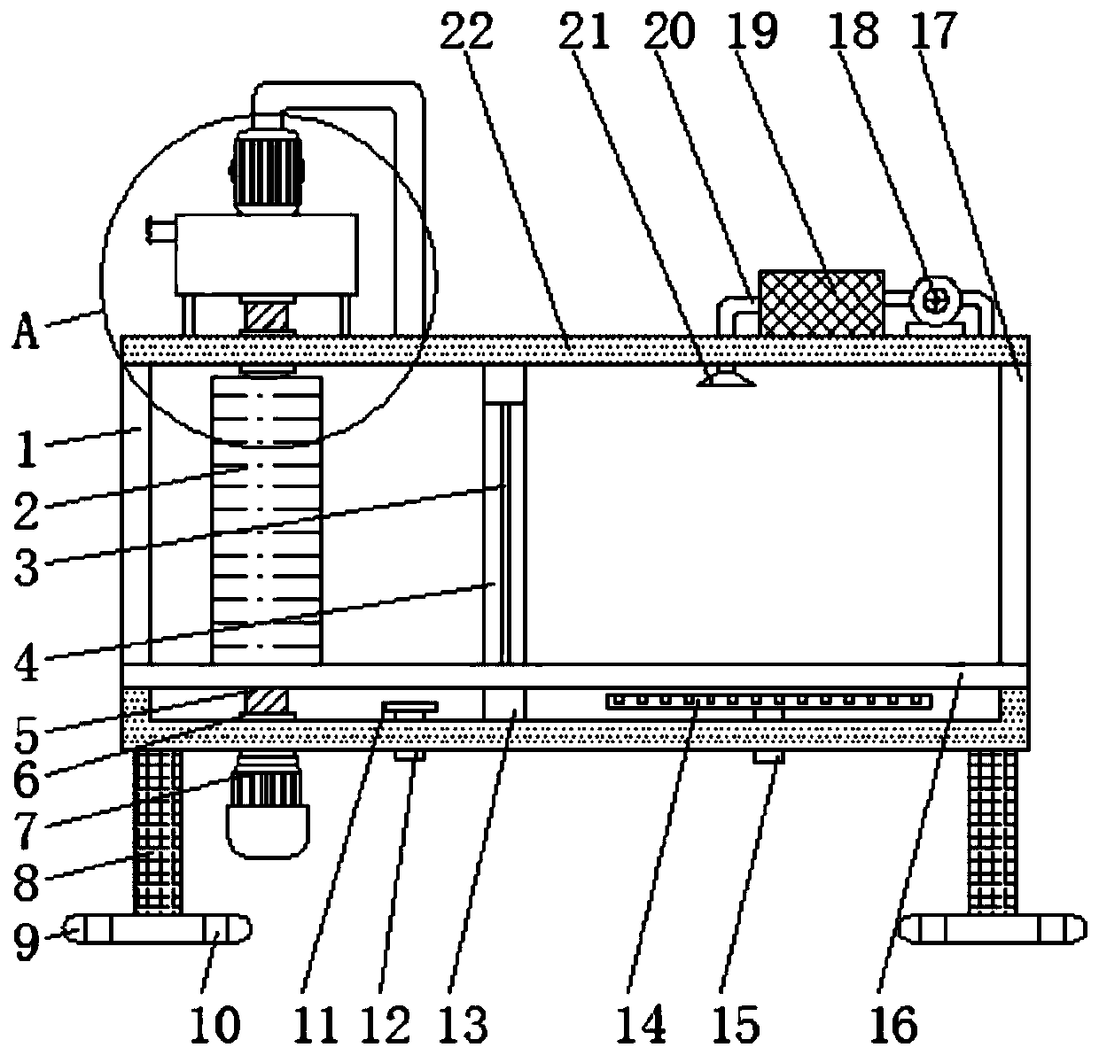 Aluminum veneer cleaning and drying device with high drying efficiency