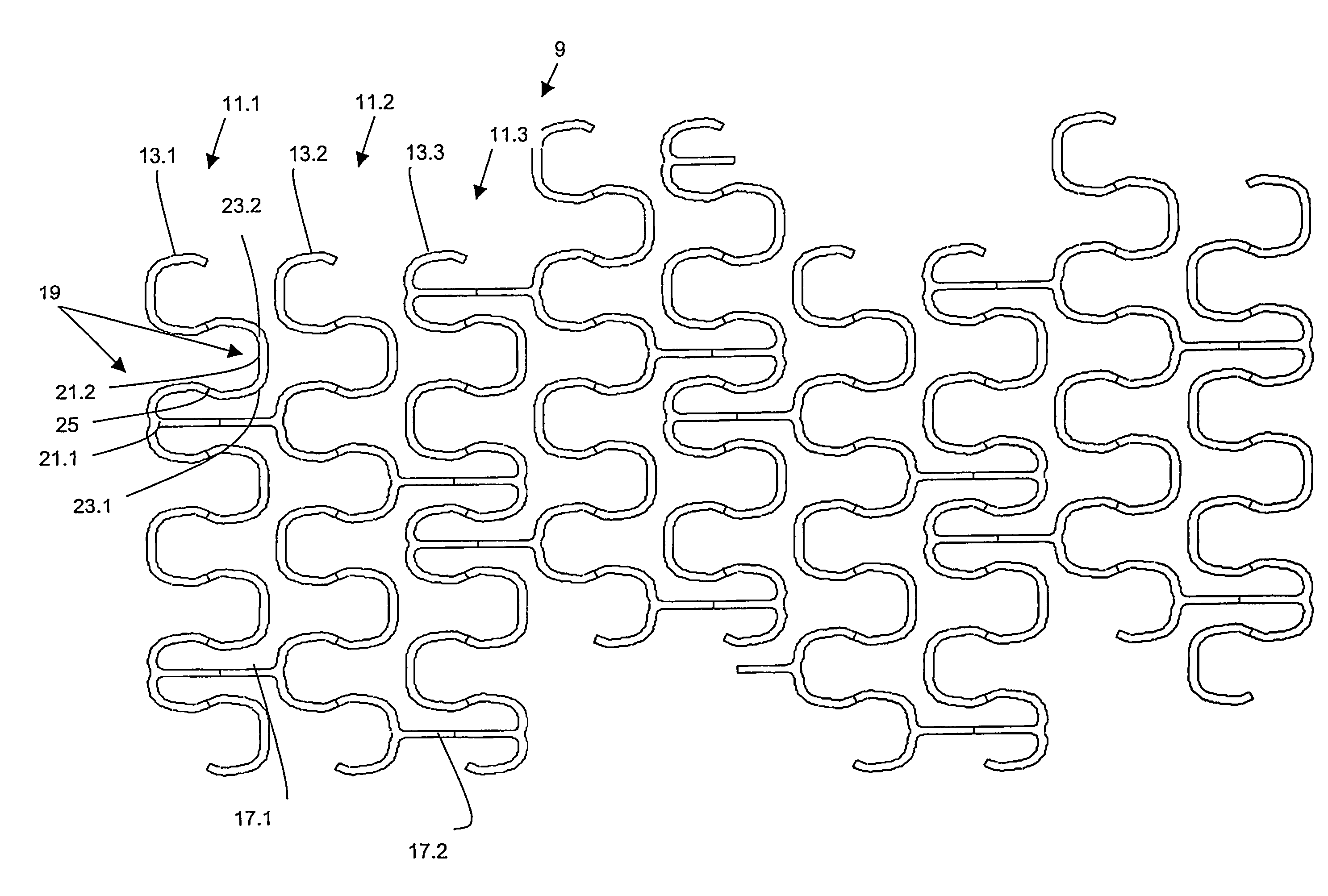 Stents made of a material with short elongation at rupture