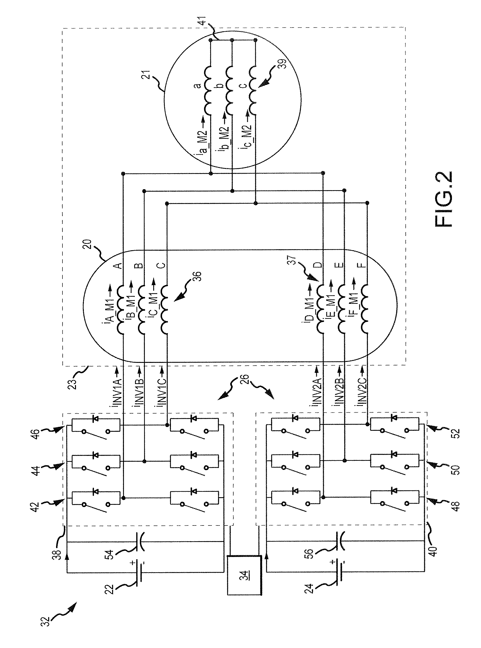 Series-coupled two-motor drive using double-ended inverter system