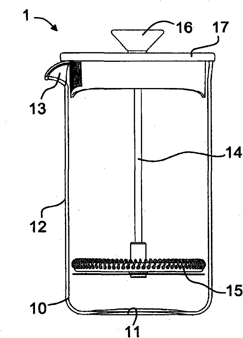 Plunger-filter beverage preparation device with safety sheathing