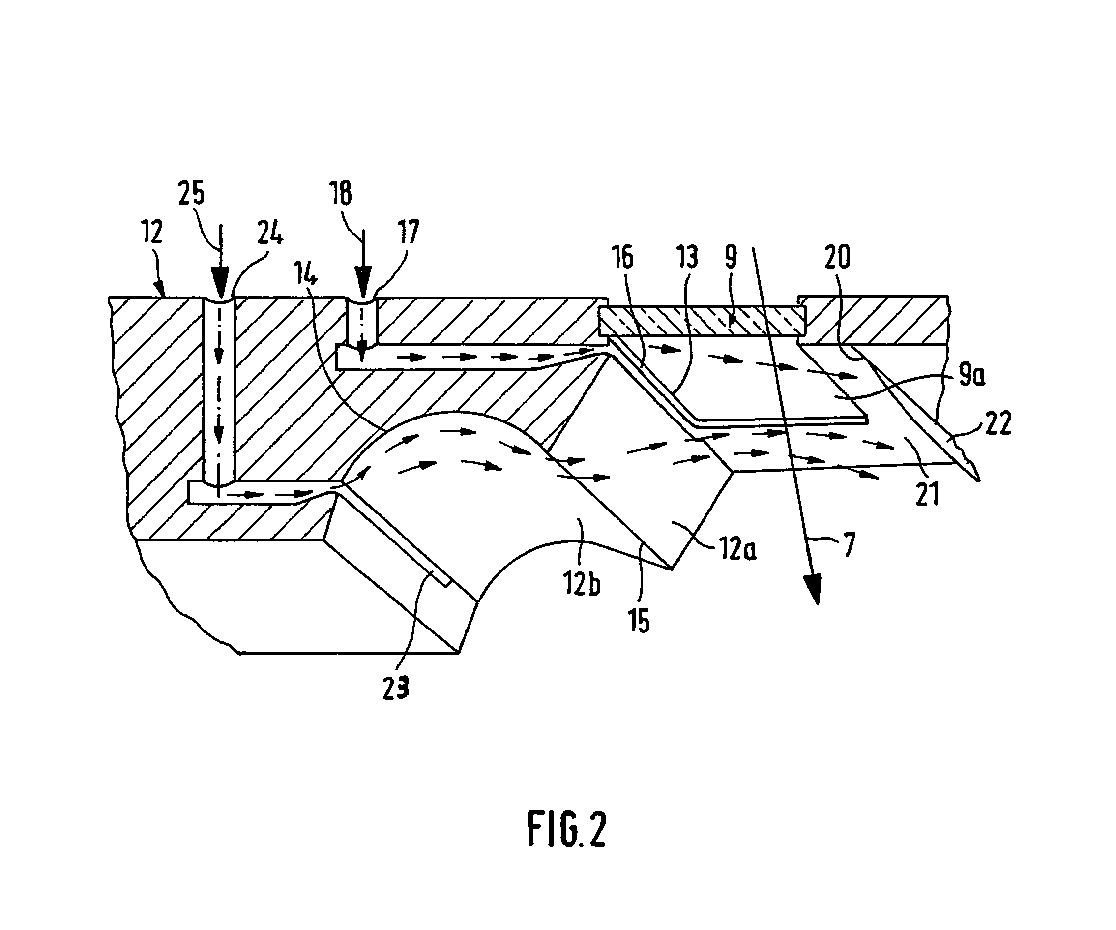 Process chamber and method for processing a material by a directed beam of electromagnetic radiation, in particular for a laser sintering device