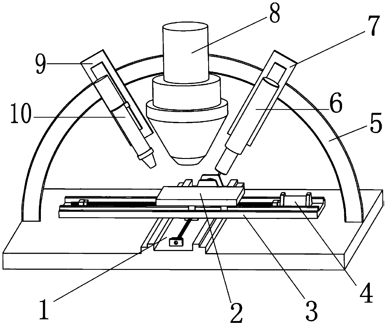 Double-arc auxiliary laser welding device and method