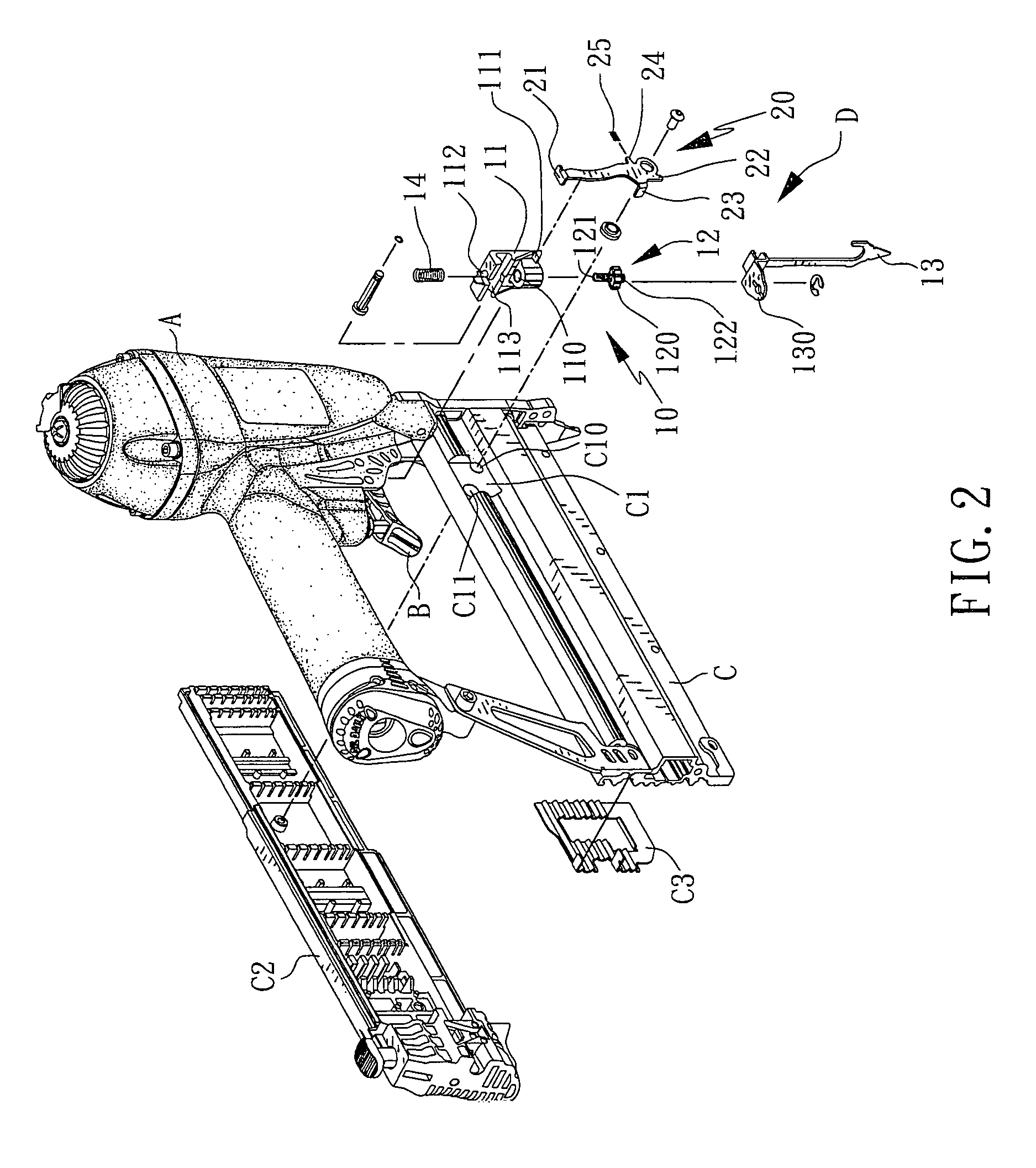 Dry firing prevention device for nail gun