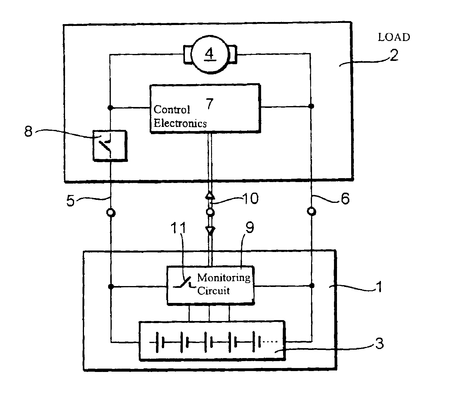 Method and apparatus for slowing the discharge process of a battery