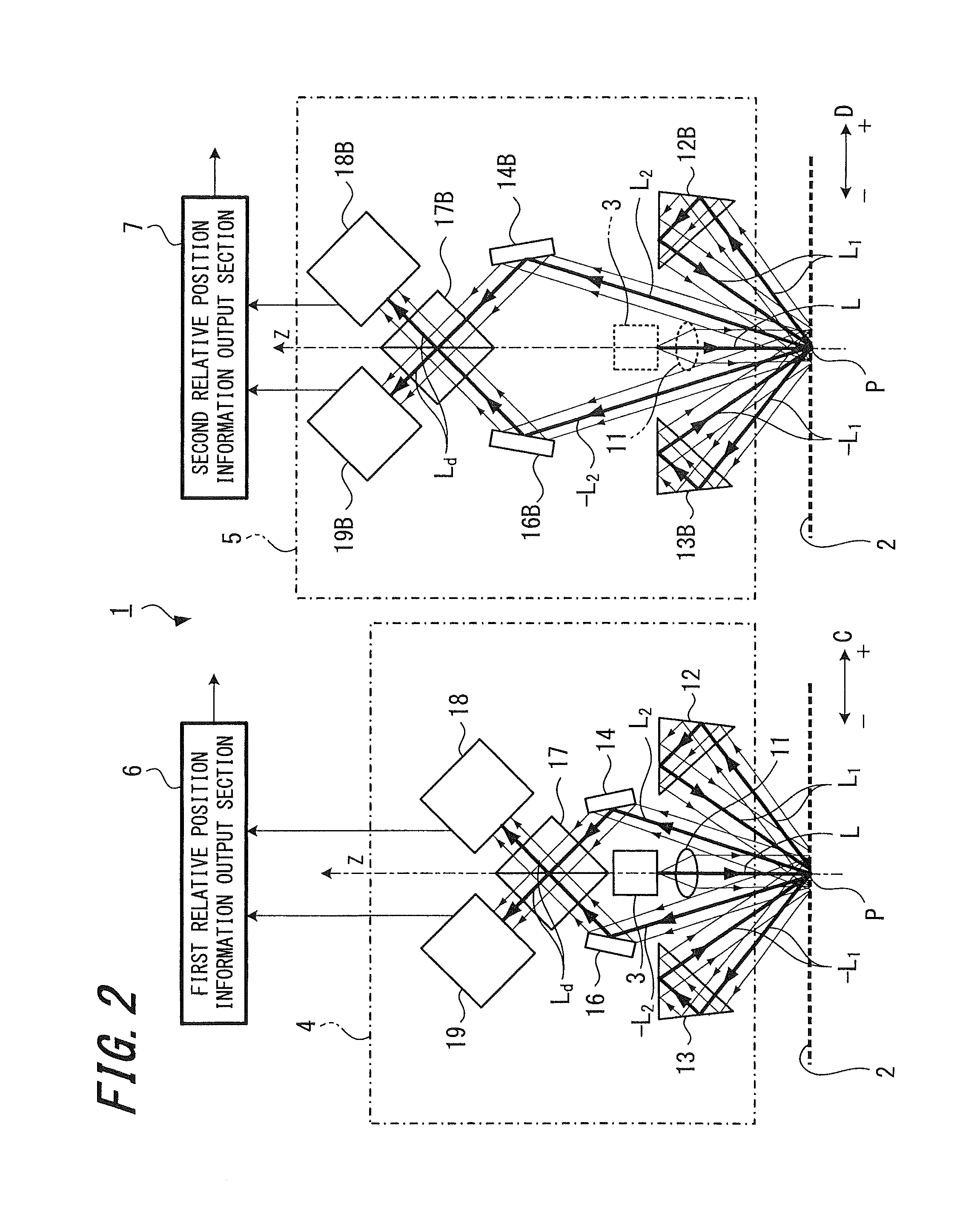 Displacement detecting device