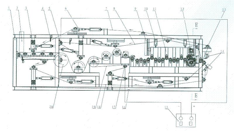 Electrolytic filtering/squeezing integrated sludge dewatering machine