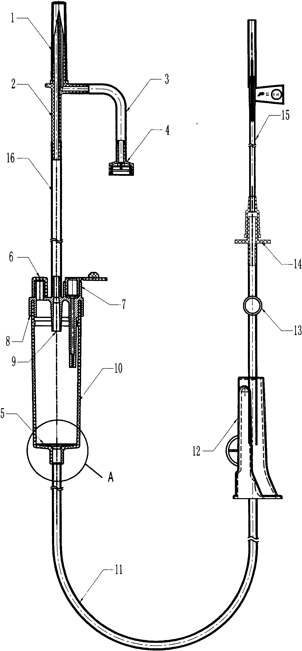 Automatic exhaust blood-return-resistant infusion apparatus