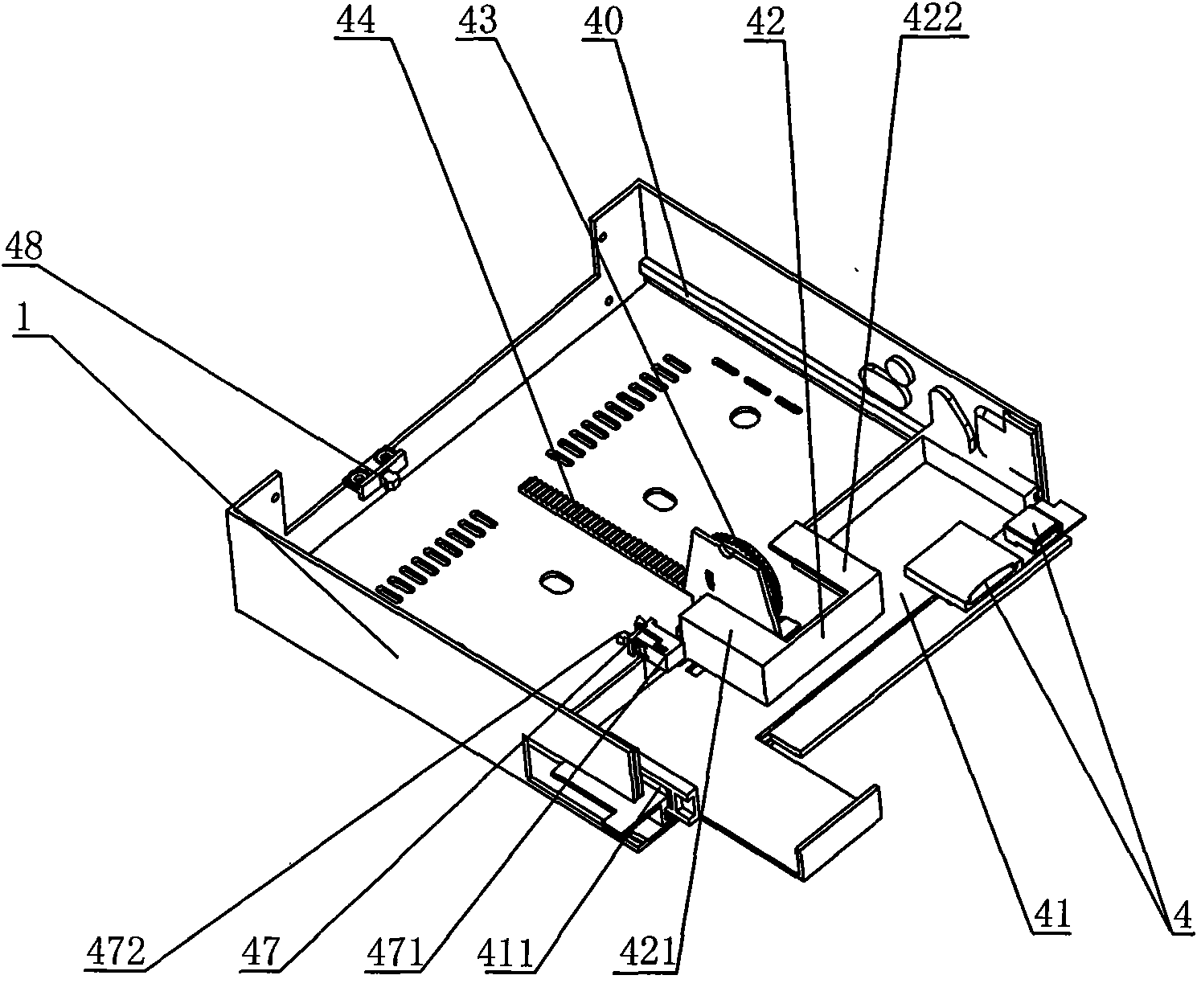 On-board computer with telescopic keyboard drawer